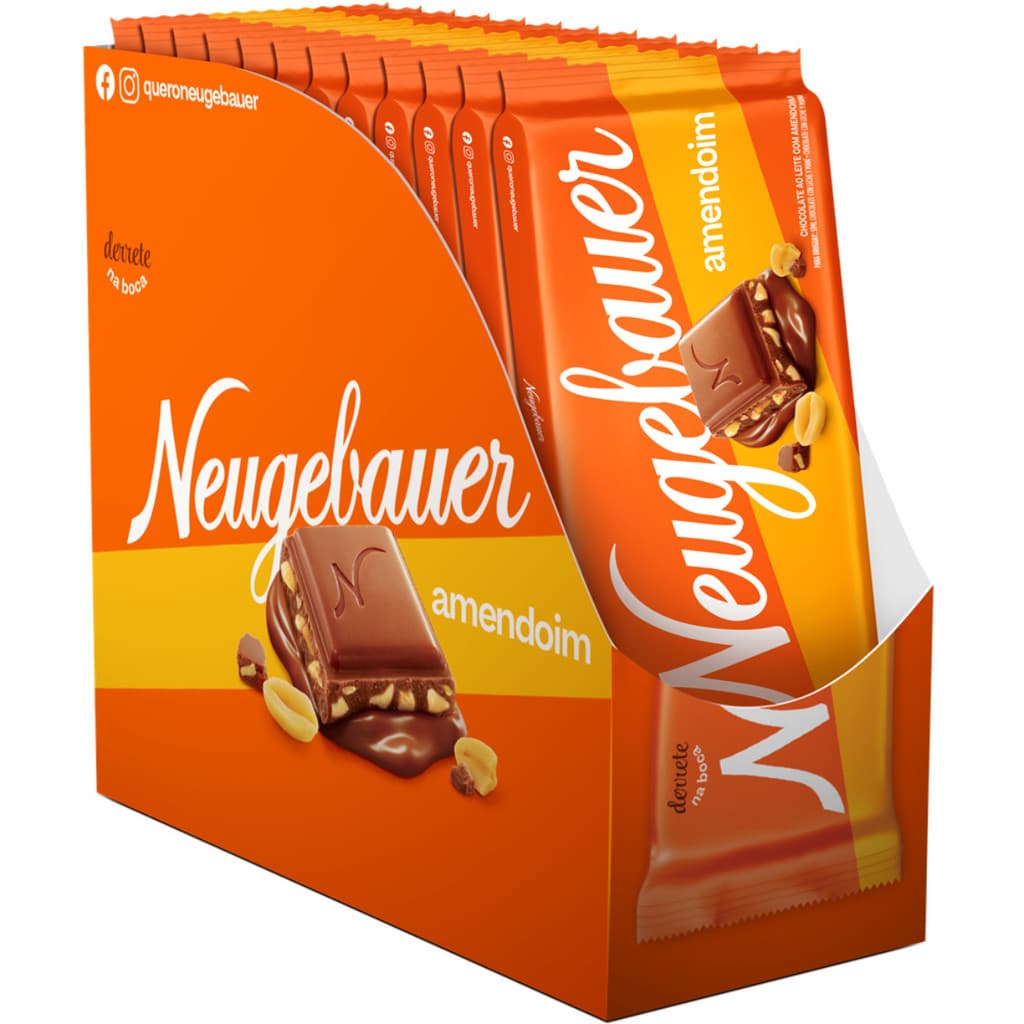 Chocolate em Barra Neugebauer Amendoim 80g Display C/16 Unidades