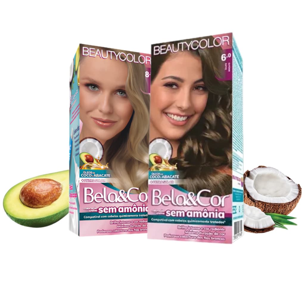 Kit Tonalizante Bela&Cor Beauty Color Sem Amônia - Loiro Escuro, Médio, Acinzentado e Claro