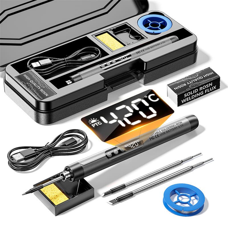 Mini Kit De Ferro De Solda Recarregável USB LCD Ferramenta De Soldagem Portátil Com Controle De Temperatura