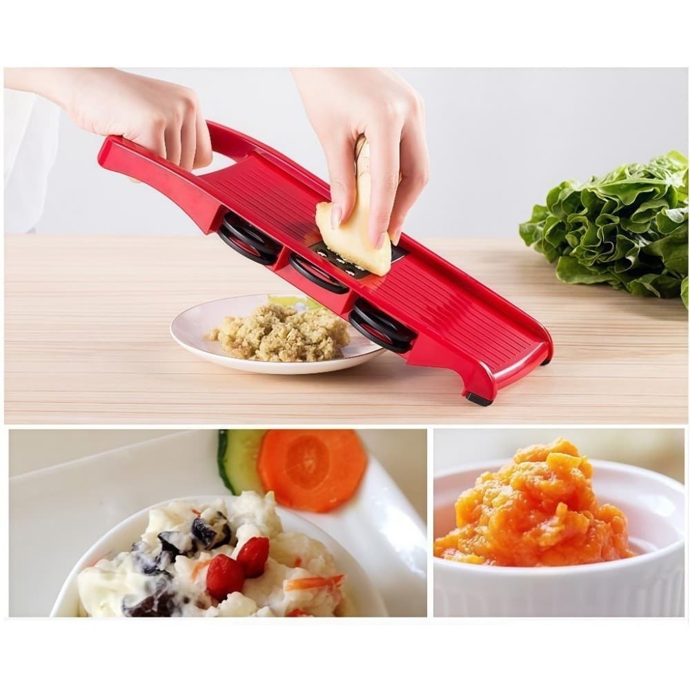 Mandoline Cozinha Vermelho 10 em 1 Fatiador Cortador Ralador Aço Inox para Legumes Frutas Alimentos