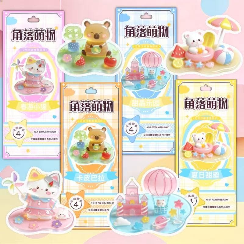 Bonito canto bonito coisas 3DIY adesivos de cristal em relevo empilhamento música japonês criativo pequenos ornamentos a
