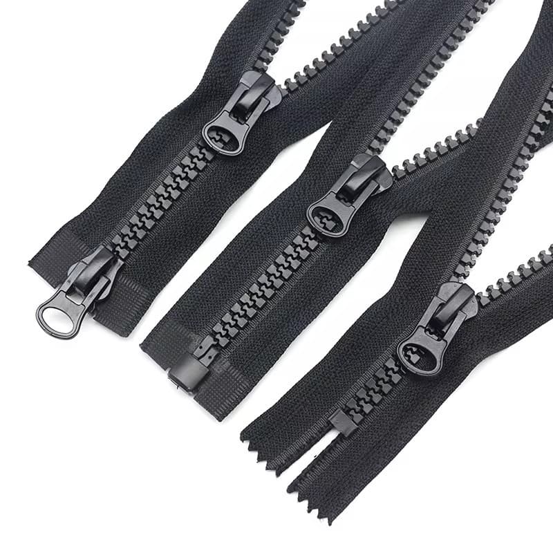 Jaqueta dedicada com zíper No 8 zíper de resina preto único aberto abertura dupla roupas fechadas tenda para baixo jaque