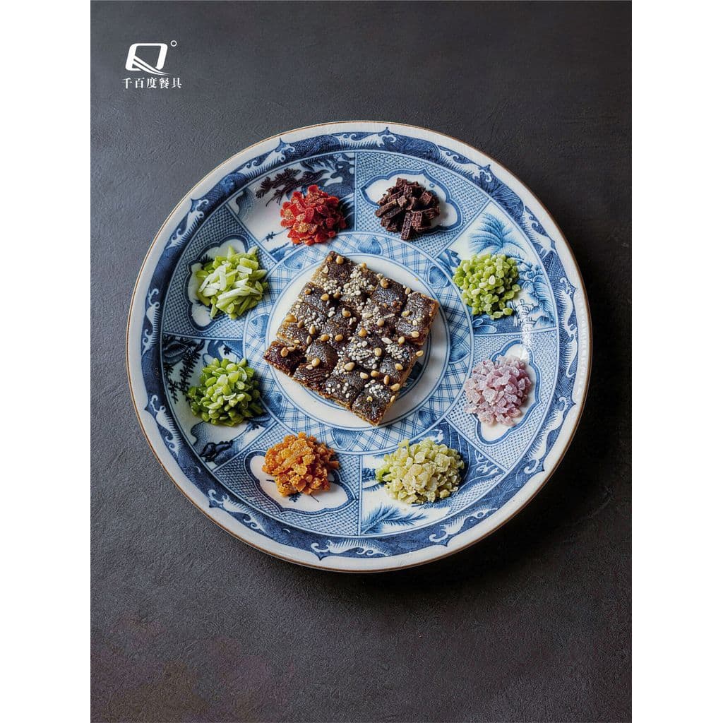 Michelin criativo Dadong azul branco placa de porcelana Fengsheng água pesca Sashimi camarão cru placa crua restaurante