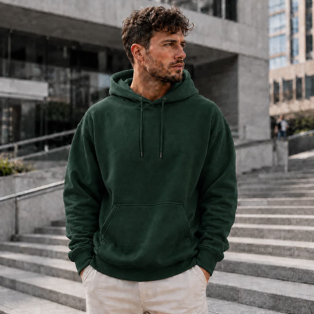 Moletom Canguru Liso Unissex 100% Algodão 3 Cabos Blusa de Frio Premium Inverno Top