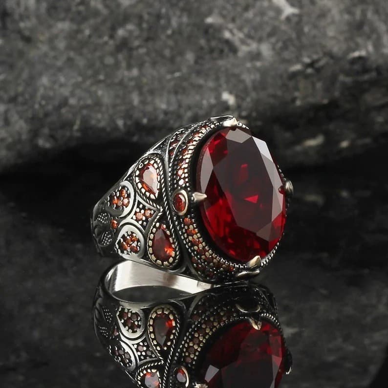 Anel de Noivado e Casamento de Luxo para Mulheres 2025, Incrustado com Grande Pedra Preta, Zircônia Prateada, Elegante,