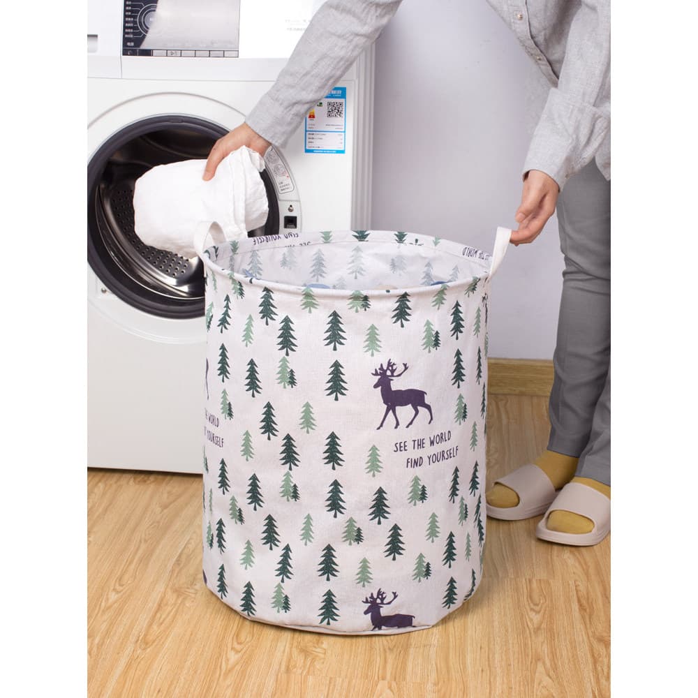 Balde de roupas sujas de tecido doméstico à prova d'água cesta de roupas sujas dobrável cesta de armazenamento de roupas