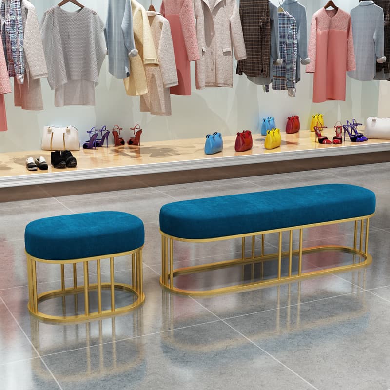 Sala de montagem de ferro cama fezes porta de entrada usando porta Shopping fezes mudança sapato fezes longo doméstico l