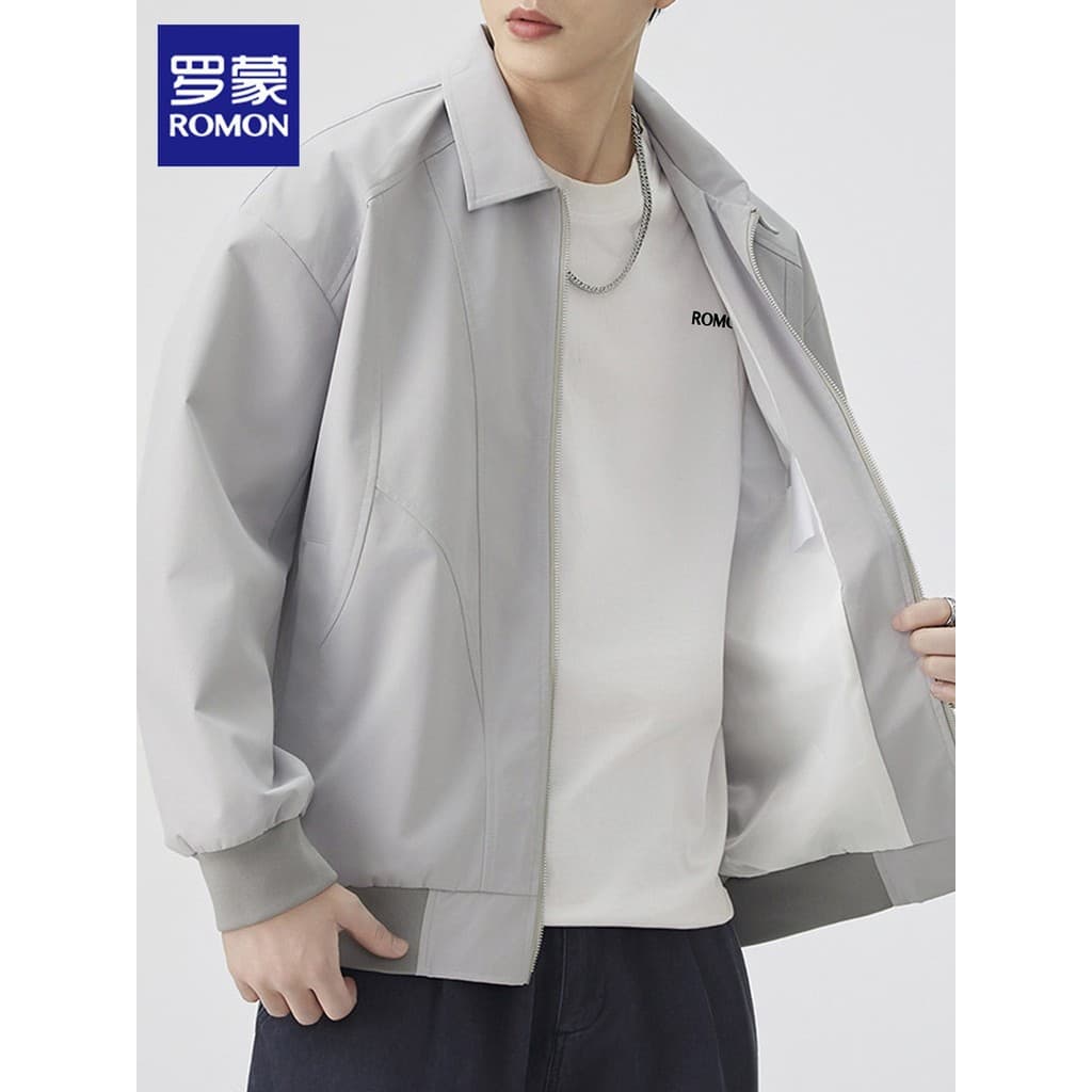 Romon jaqueta masculina solta lapela roupas superiores 2026 outono novo estilo versão coreana na moda jaqueta Casual rou