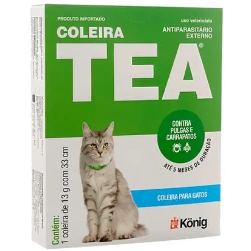 Coleira Antipulgas e Carrapatos para Gatos Tea Konig 13g com 33 cm