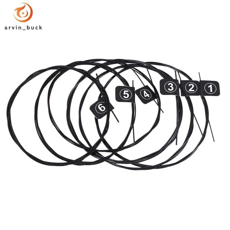 6 Pçs/Set NX35-C Conjunto Completo De Cordas De Guitarra Clássica De Nylon Preto Tensão Dura 0.028-0.045 Polegadas