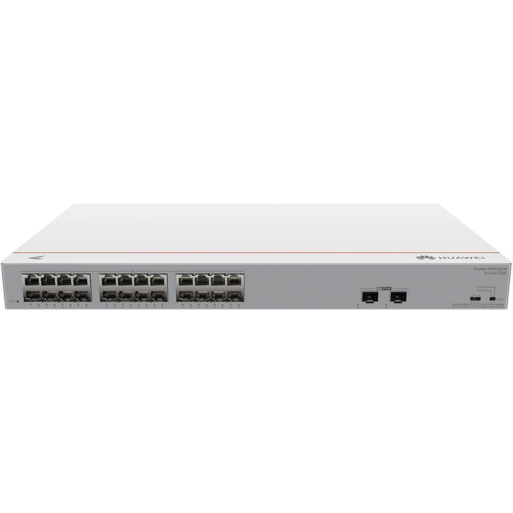 Switch Huawei 24 Portas Gigabit PoE+ S110-24T2SR 2 X SFP