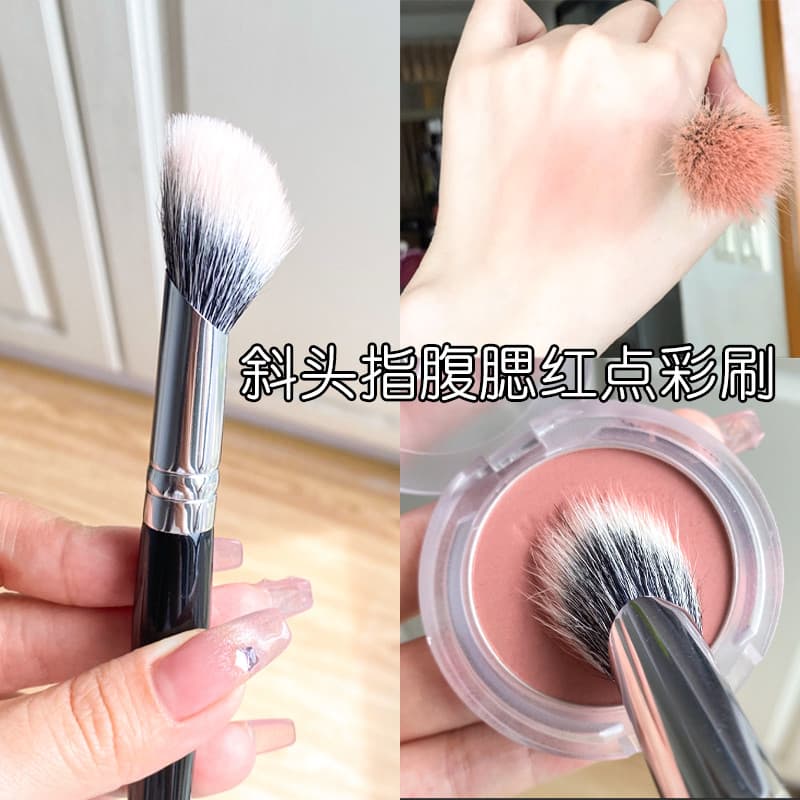 Cabeça oblíqua Blush escova dedo barriga ponto cor escova oblíqua inclinação forma boa mancha lã macia oblíqua único esc