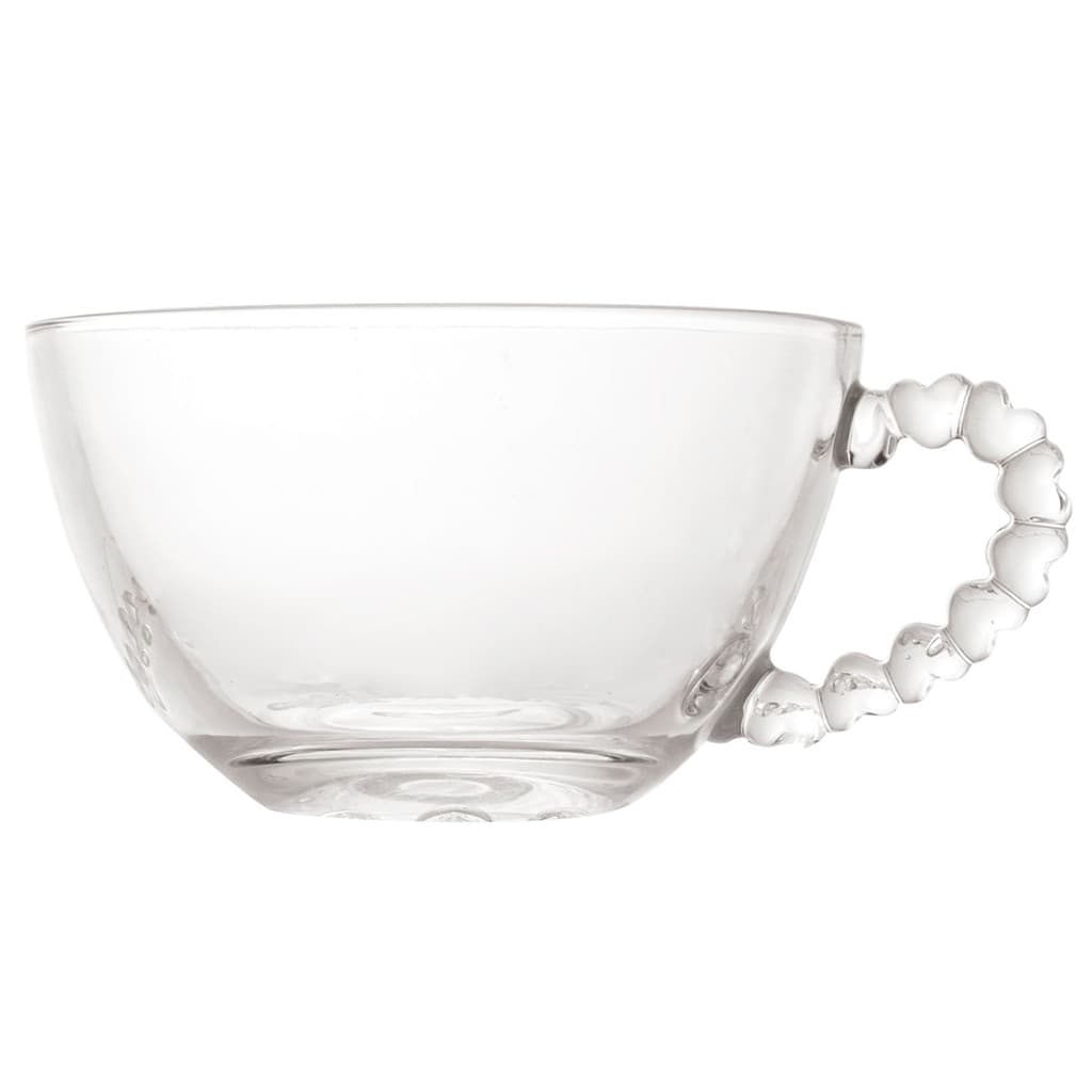 Xícara Hearts P/ Café 80ml em Cristal Transparente Lyor