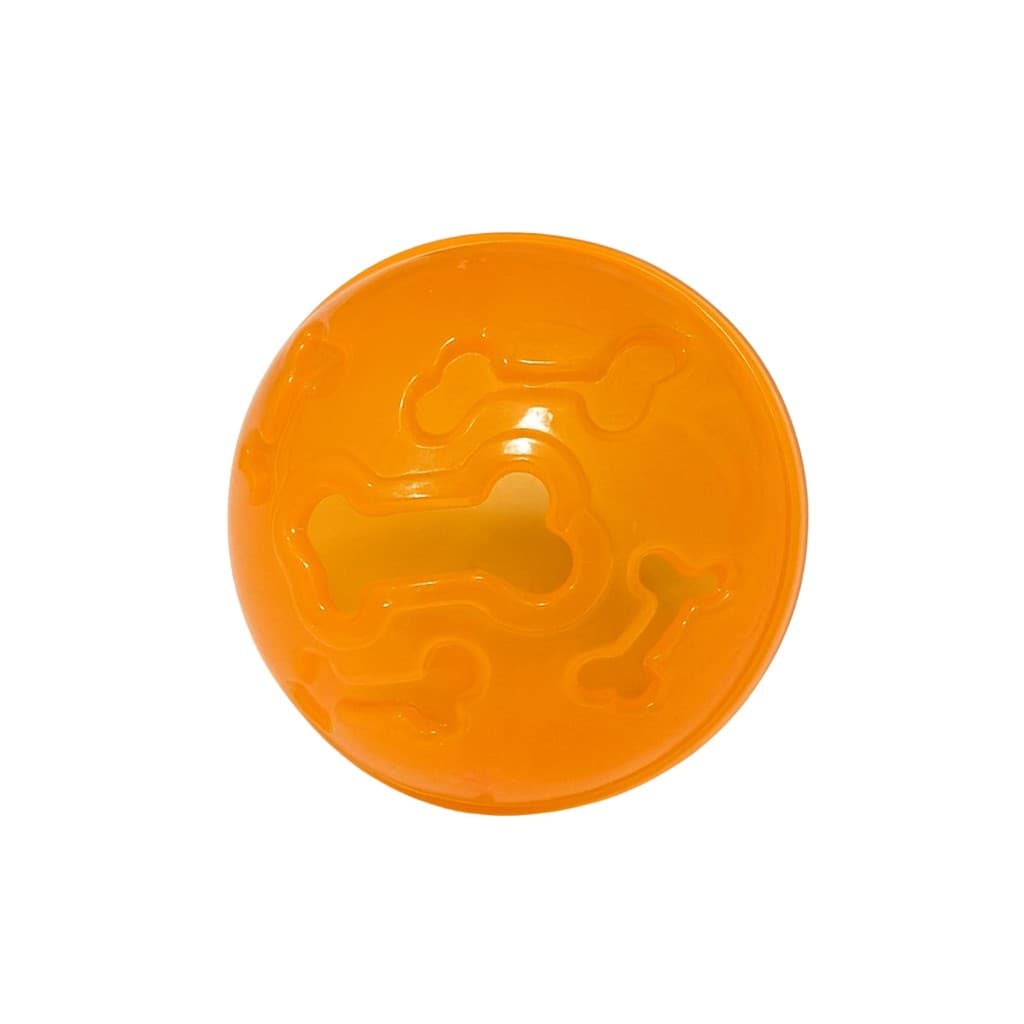 Bola Petisco Interativo Laranja Neon 7cm Espaço para Petiscos Cães
