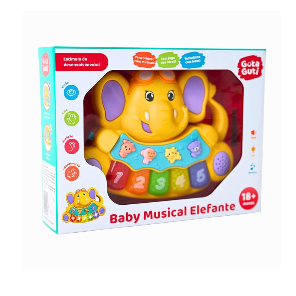 Piano Musical Interativo com Luz e Som - Baby Musical Guta Guti