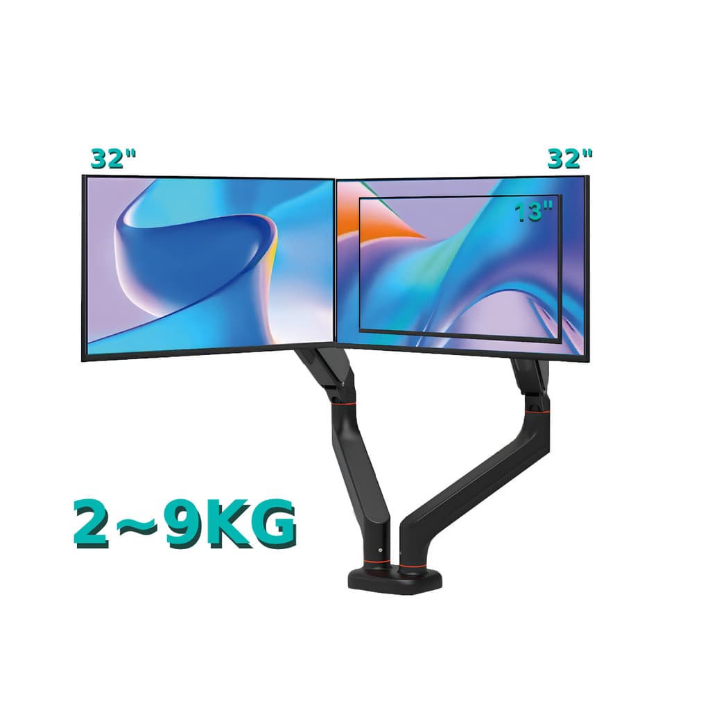 Suporte Duplo De Mesa Para Monitor 13" a 32" Polegadas VESA 75x75 100x100 Braço Articulado Onistek ON-F200
