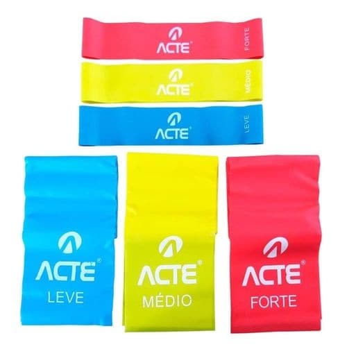 Kit 6 Faixas Elasticas Mini Intensidades Variadas Exercicios Funcional Fitness