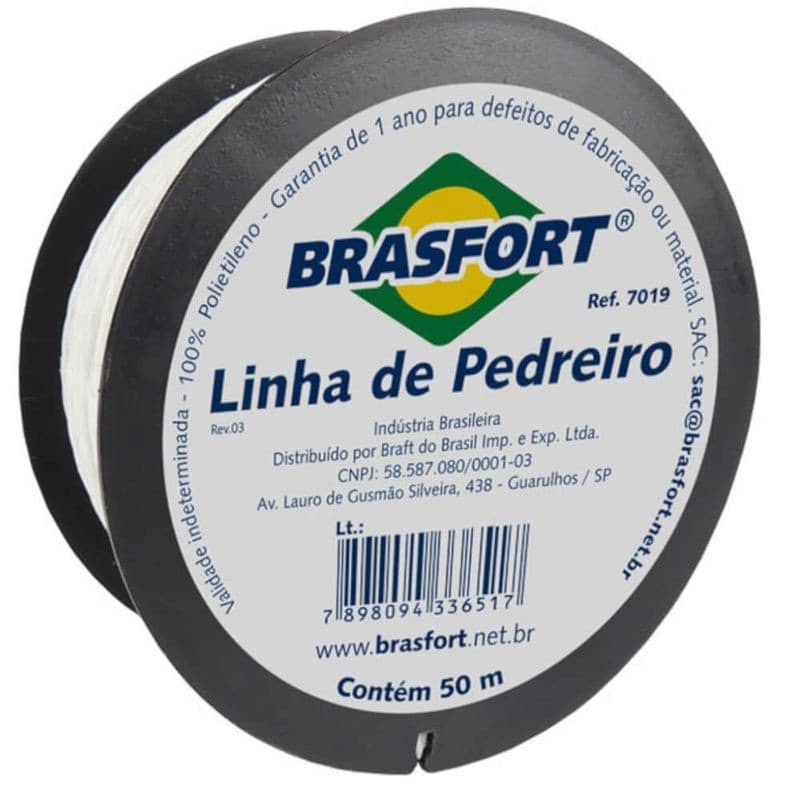 LINHA PEDREIRO TRANÇADO LISO 50 METROS POLIETILENO - BRASFORT