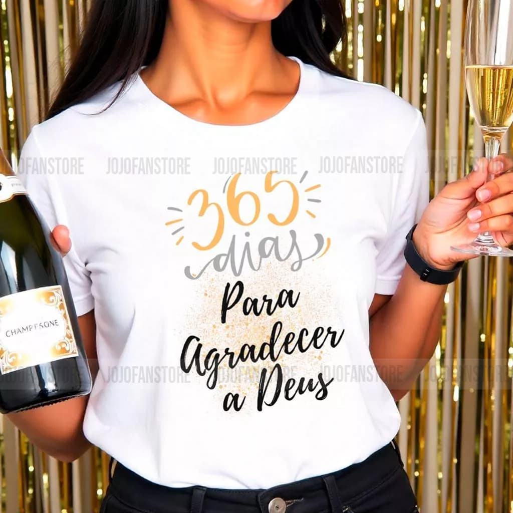 Camiseta Branca Réveillon 2027 Ano Novo 365 Dias Blusa Feminina e Unissex