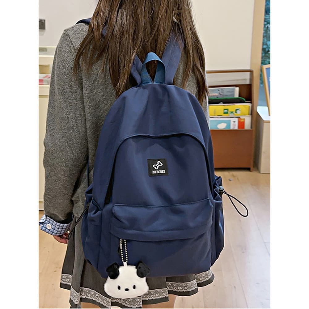 Mochila escolar resistente à sujeira azul real feminina, estudantes do ensino médio, grande capacidade