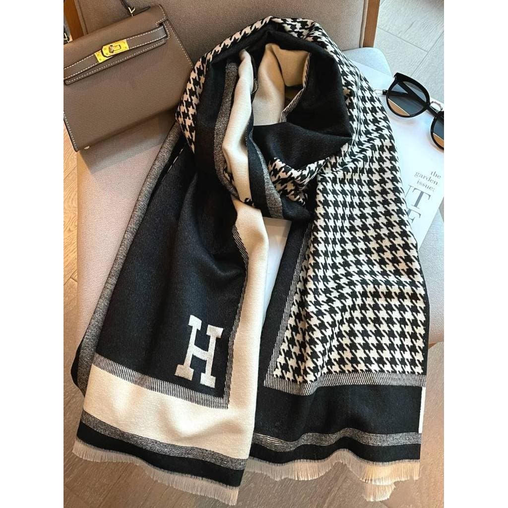High-End engrossado velo cachecol feminino inverno 2023 novo estilo cachecol quente All-Match xale dupla utilização exte