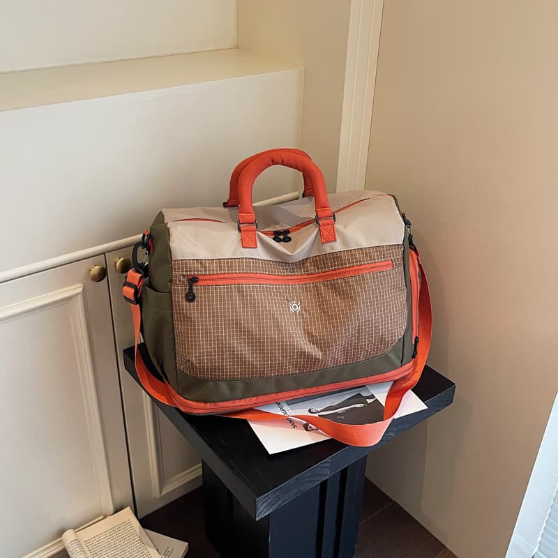 Bolsa de viagem de curta distância feminina leve de alto valor grande capacidade bolsa de bagagem de mão masculina expan