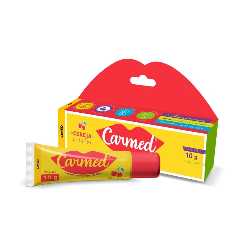 Carmed Cereja Hidratante Labial 10g - Com Cor Rosa Suave Cimed