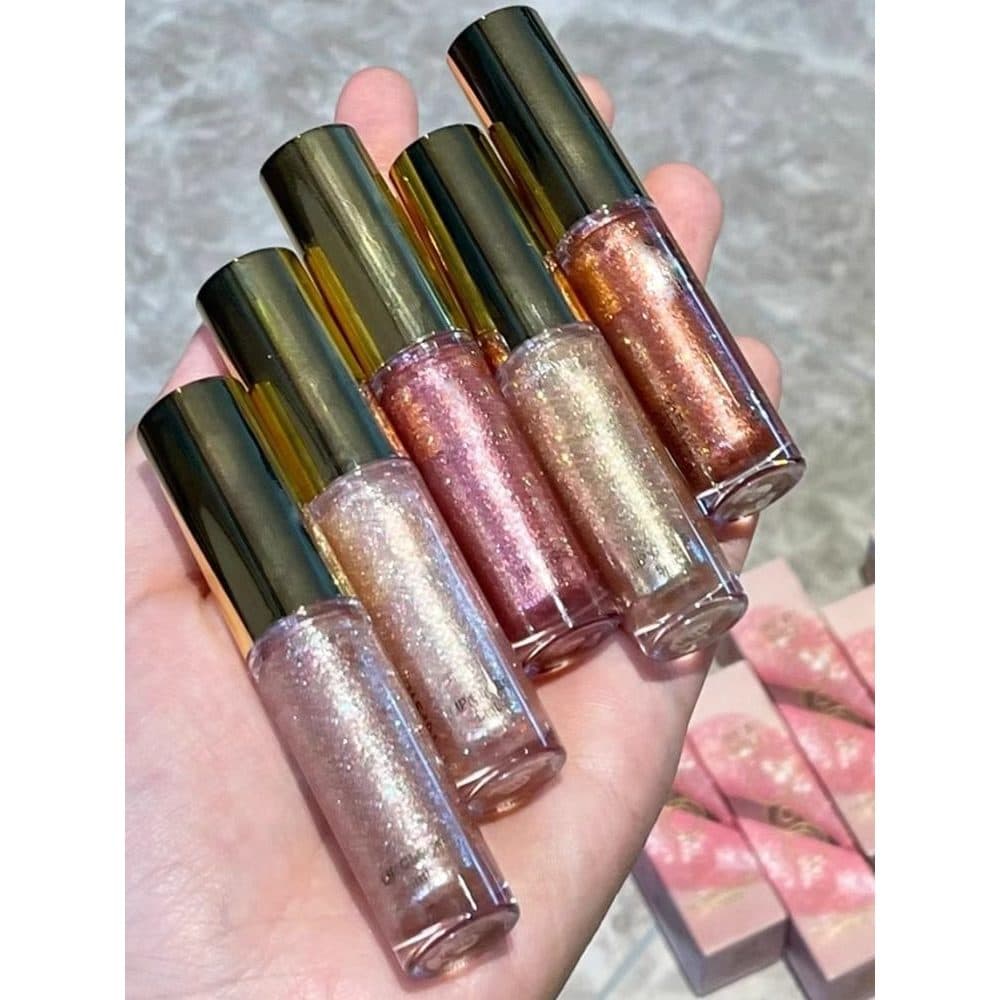 Brilho labial piscante de água, brilho labial branqueador, copo antiaderente, brilho labial transparente, perolado, não