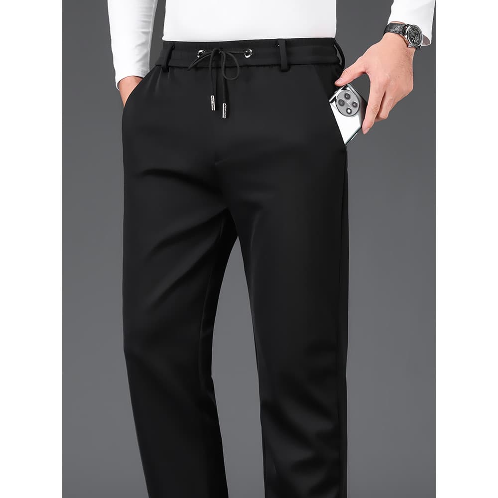 Calças casuais de seda gelo masculinas verão estilo fino calças perna reta 2026 novo estilo High-End calças masculinas d