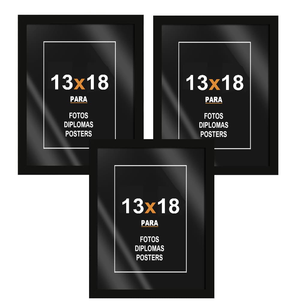 Kit 3 Quadro Parede 13x18 com Vidro ou Acetato ACABAMENTO PREMIUM Decoração de interiores Ideias de
