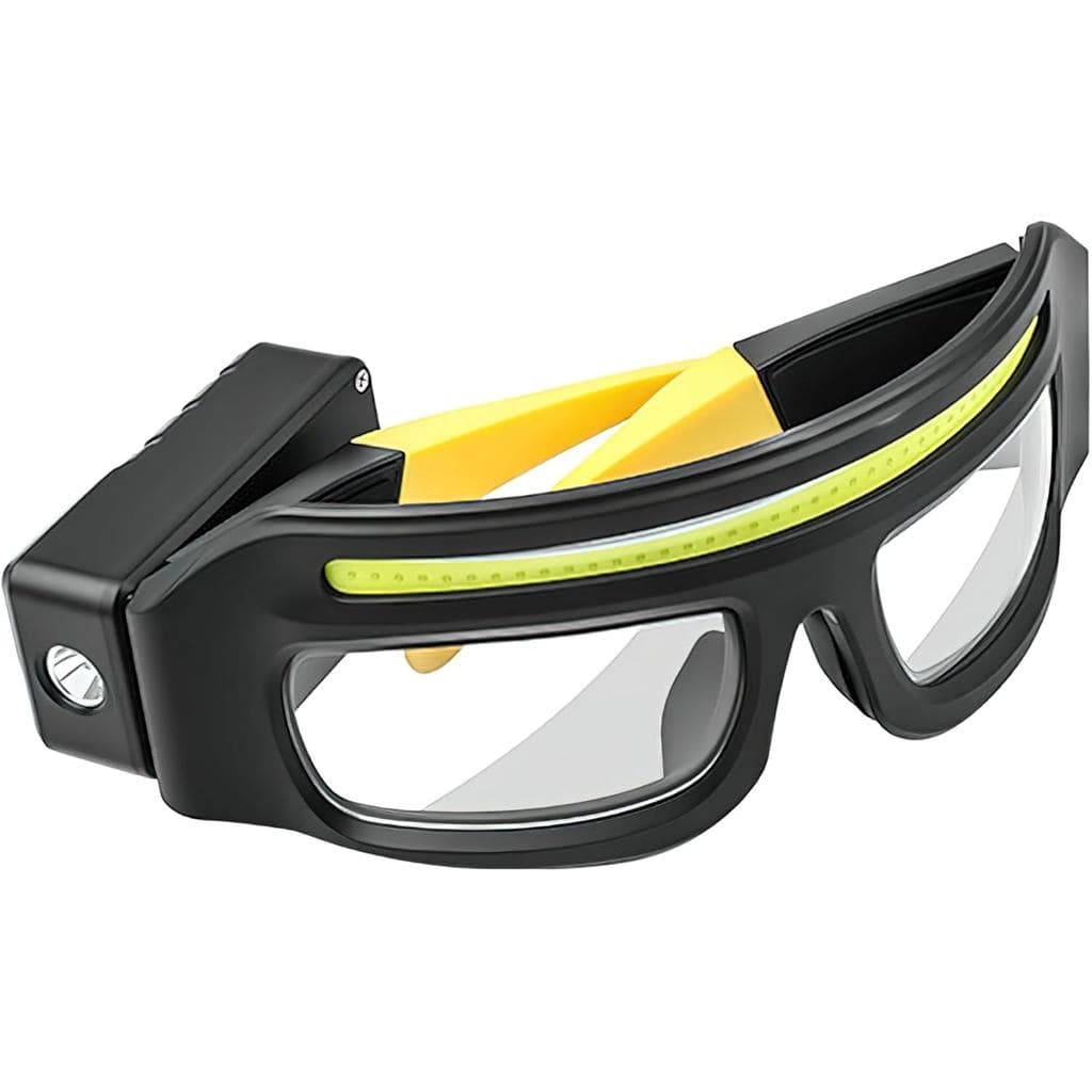 LEDGlassesRechargeableHeadlightwithMotionSensorandTouchControl,5ModesUSBCLightedGlassesforNightRunning,Camping,Fishing,C