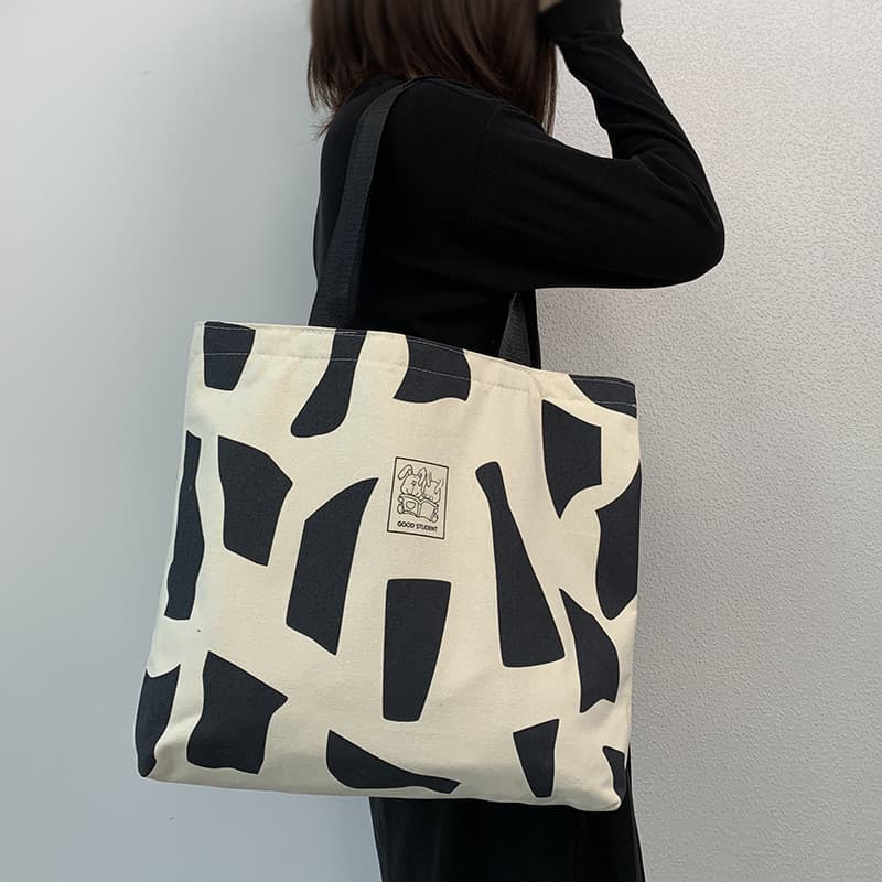 Bolsa de lona feminina de um ombro japonês estudantes universitários livro ins passeio literário de grande capacidade