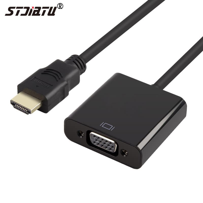 Cabo HDMI para VGA HD HDMI Macho para VGA Fêmea Conexão de Computador Conversor de Conector de TV Áudio