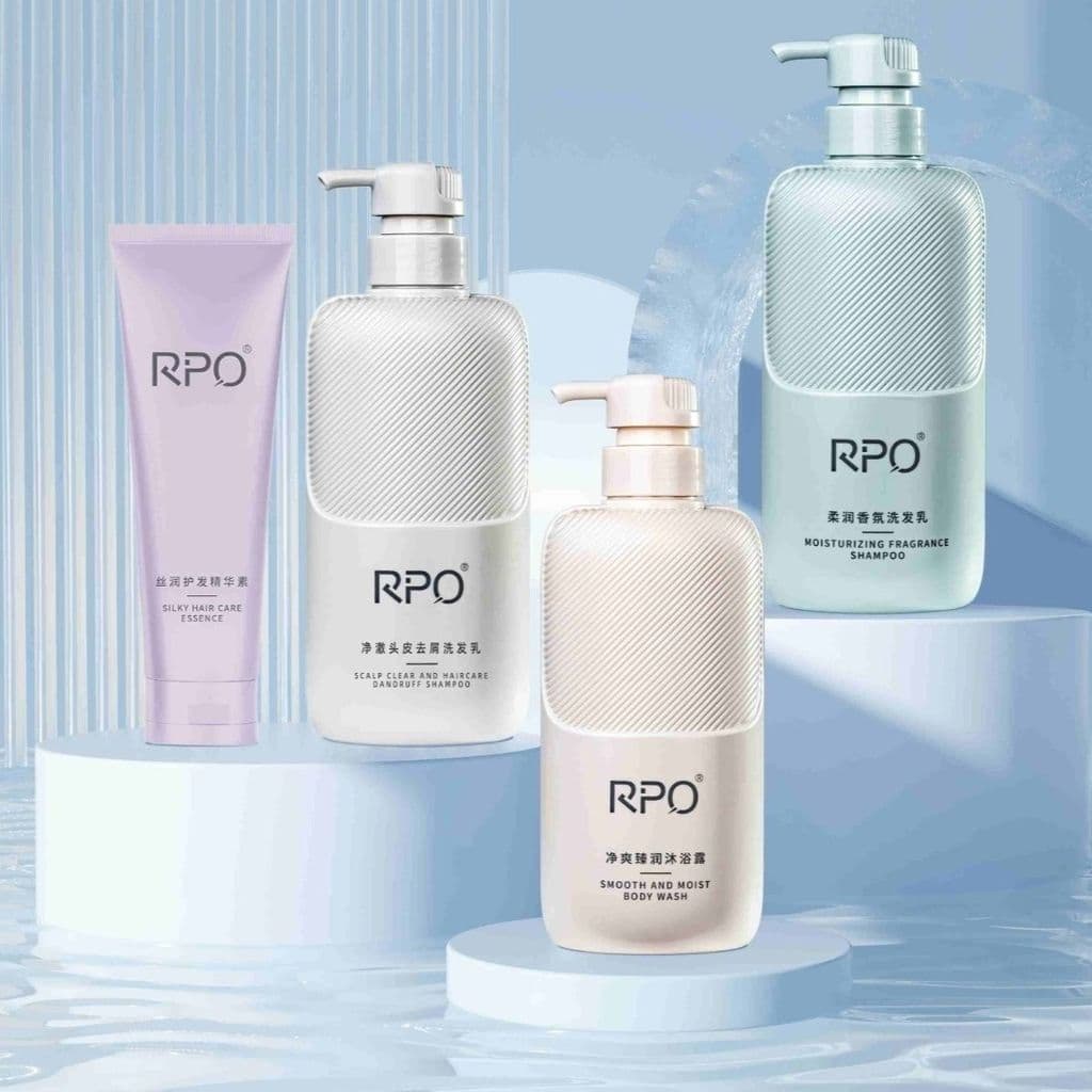 RPO conjunto de quatro peças de cuidados genuínos Shampoo anticaspa anti-coceira controle de óleo macio fofo quatro peça