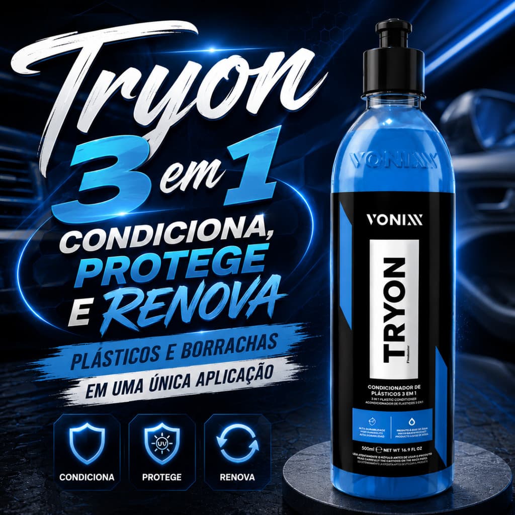 Tryon 500ml Vonnix Restaurador 3 em 1 Plásticos e Borrachas