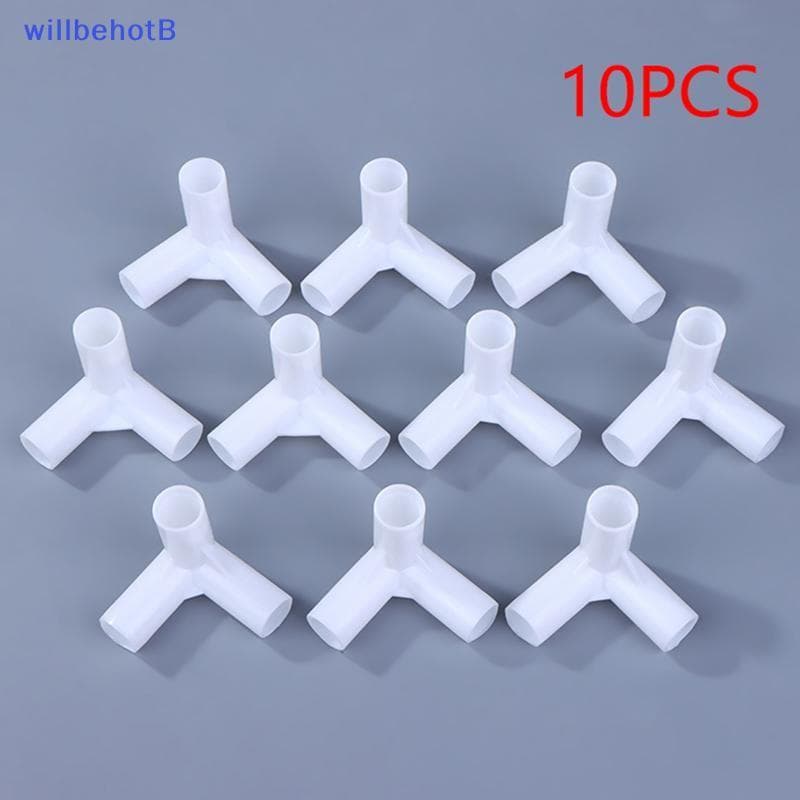 [WillbehotB] 10 Pcs 12mm Conector De Tubo Branco De Plástico DIY Prateleira Tenda Encaixe De Junta Fixa Tee Cotovelo Ret