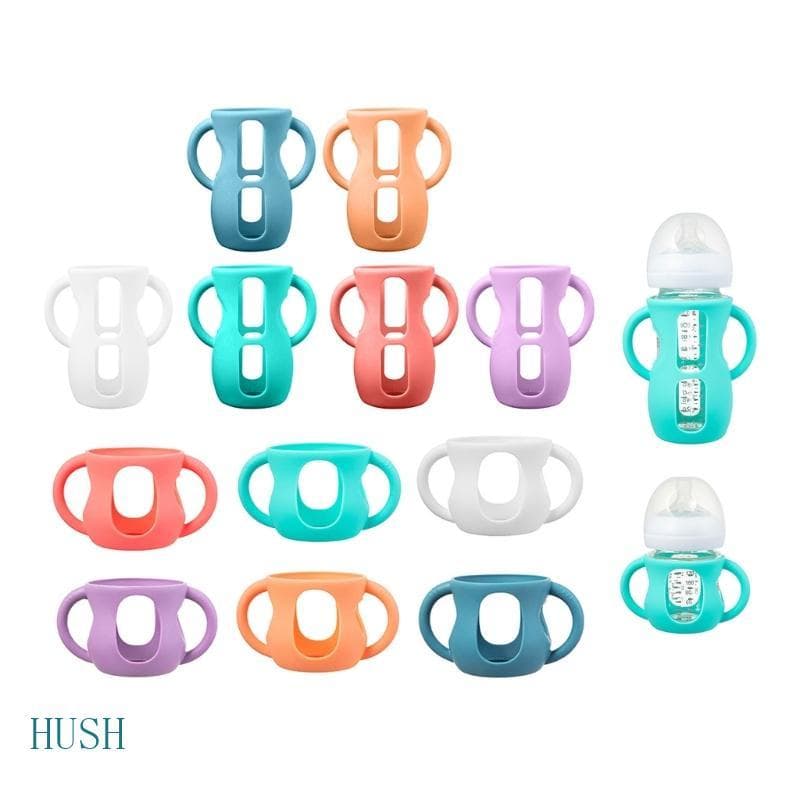 Capa Silicone HUS Para Mamadeiras Vidro Suporte Garrafas Alça