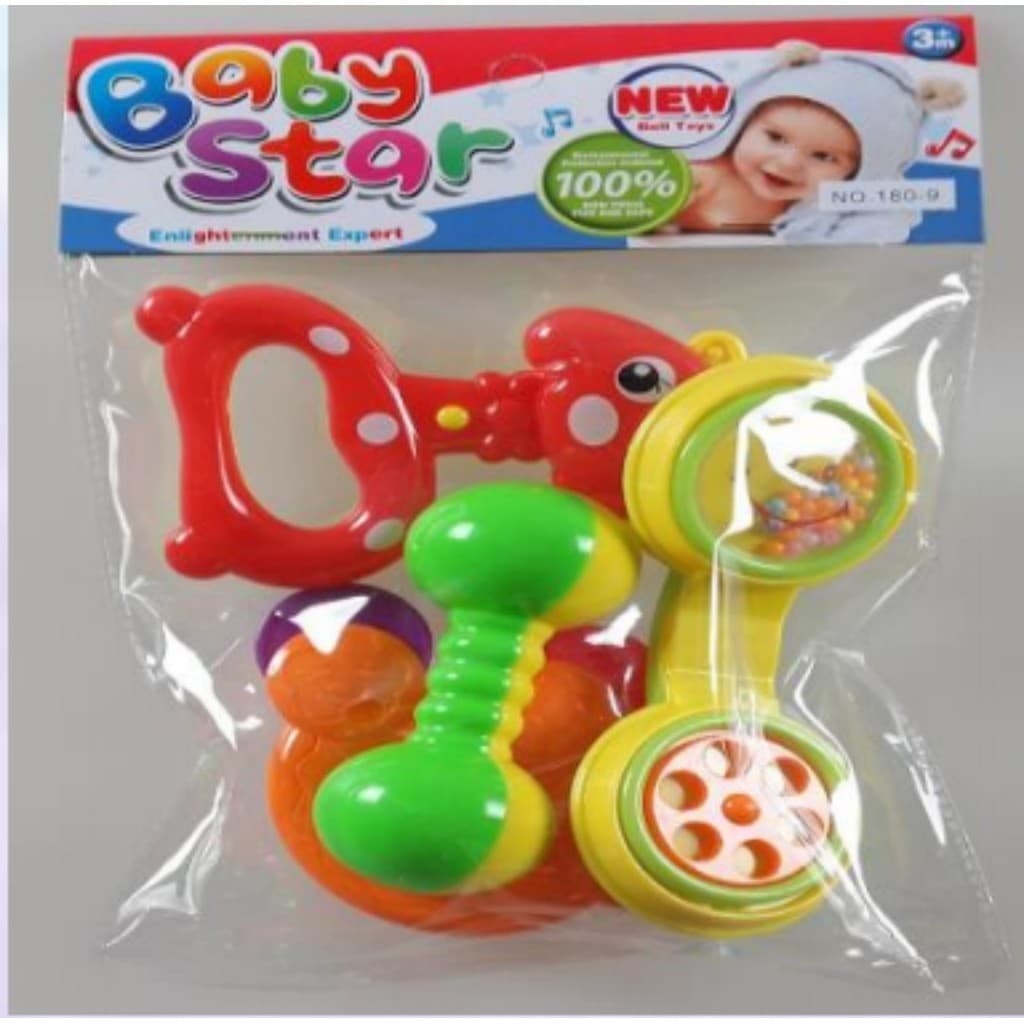 Conjunto de chocalho para bebê Baby Star com animais fofos-Telephone