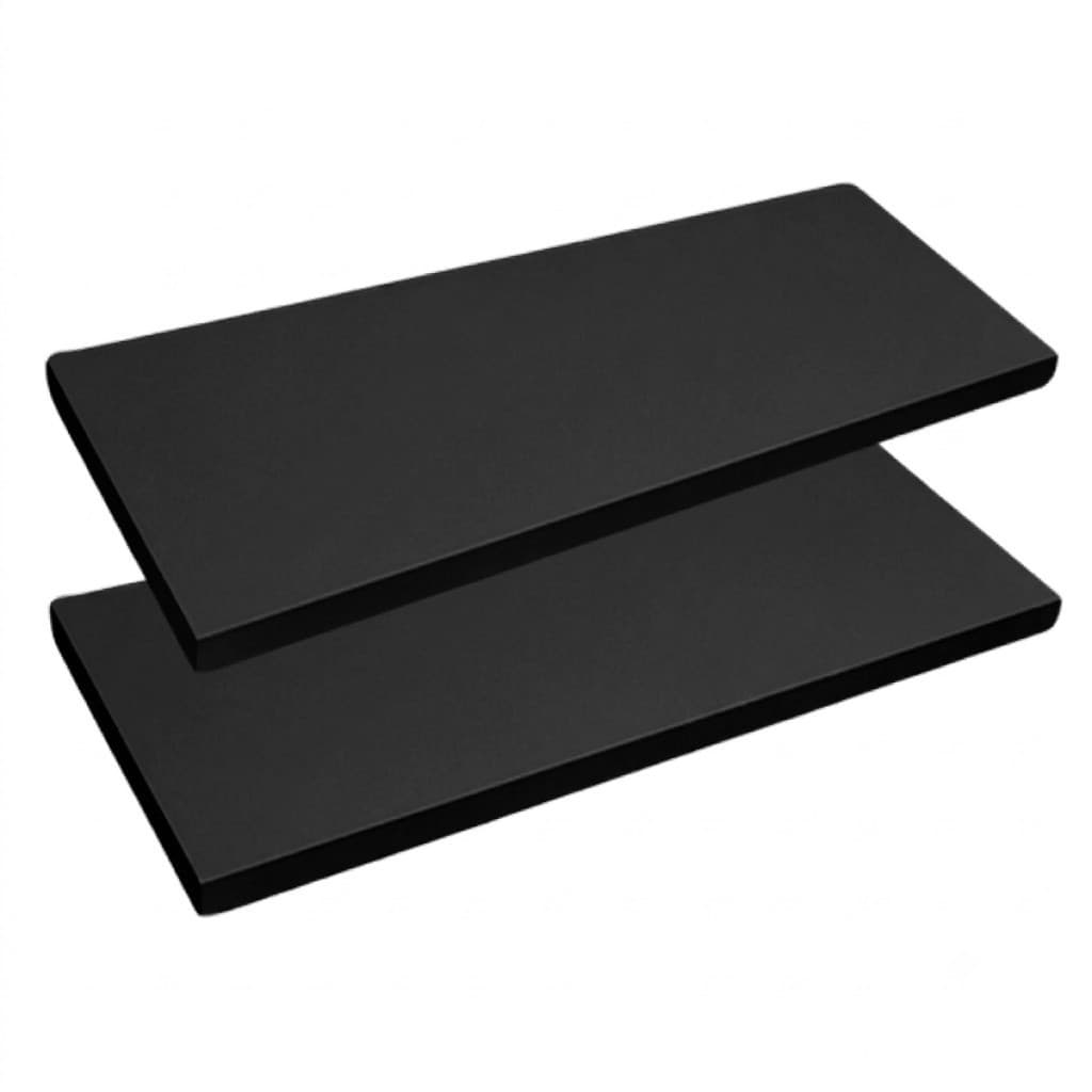 Kit 2 x Prateleira 60x25 Tabua Lisa Preta 15mm Premium Resistente