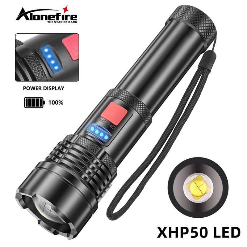Led forte luz recarregável lanterna Super brilhante ao ar livre de longo alcance Multi-função 5000 ao ar livre casa lant