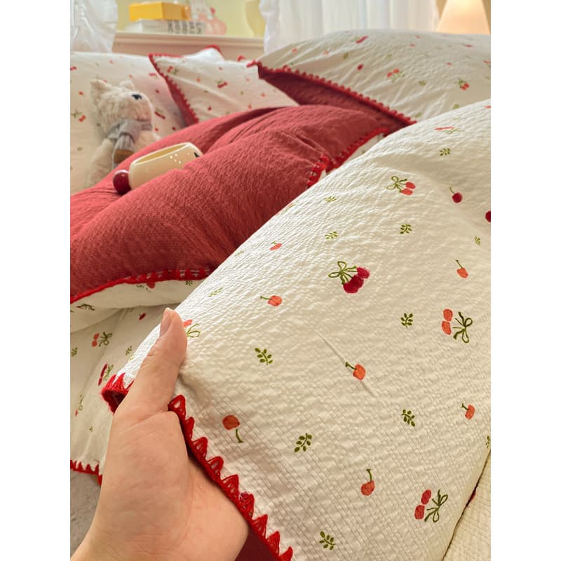 Classe A concha lateral triângulo agulha artesanato fio de camada dupla Puff algodão casa conjunto de quatro peças dormi