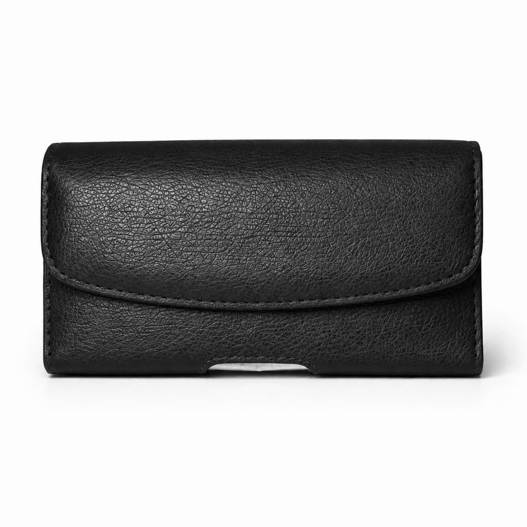 Capa Suporte de Cinto Caramelo e Preto Couro Porta Smartphone