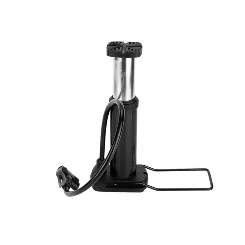 Bomba de Ar Pedal Compressor Manual Alumínio Portátil para Pneu Bike Moto Carro e Bola com Bicos