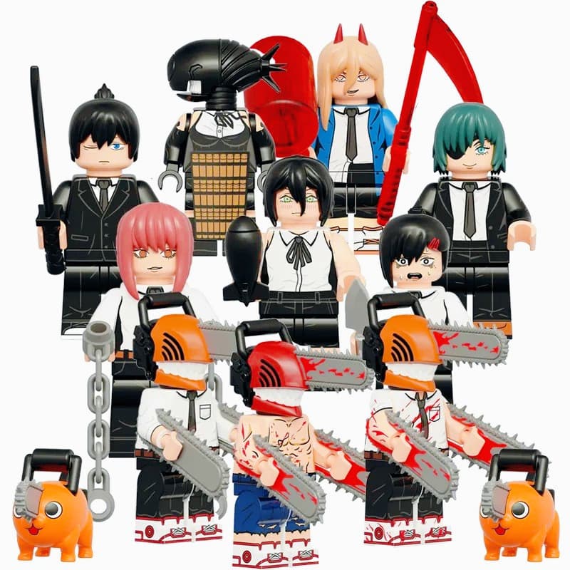 Motosserra Homem Denji Demônio Boom Power Reze Ângulo Diabo Violento Himeno Mini Blocos De Construção Figura Brinquedos