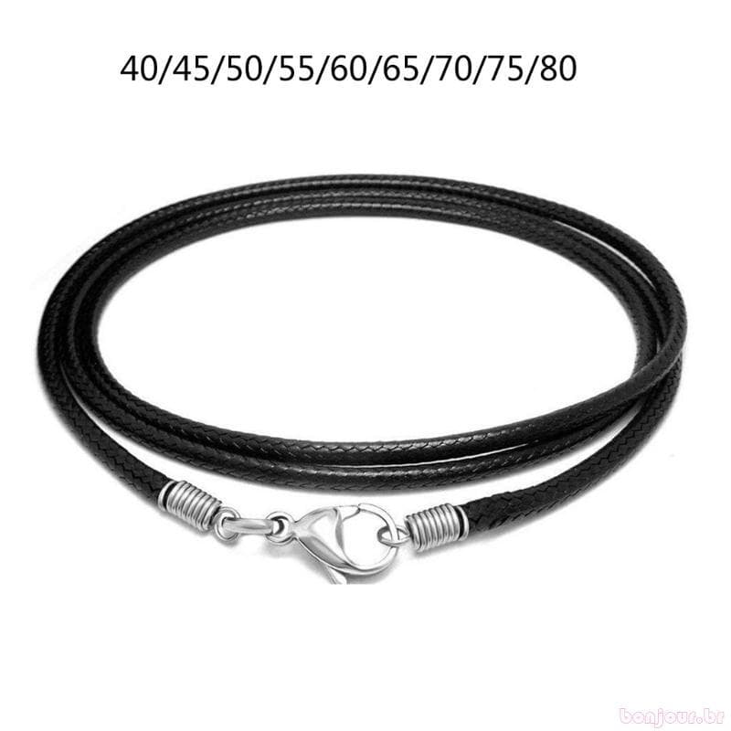 Colar Couro Preto Fechos Aço Inoxidável Para Colares Pingente Pulseira Corda Joias Faça Você Mesmo
