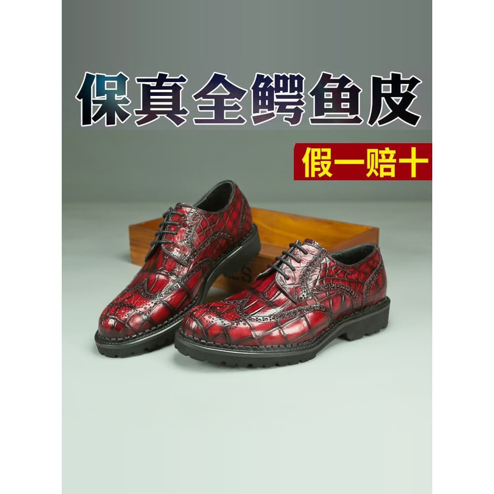 Sapatos masculinos de couro de crocodilo Real High-End cor polida à mão sapatos de negócios Brooke esculpido Derby sapat