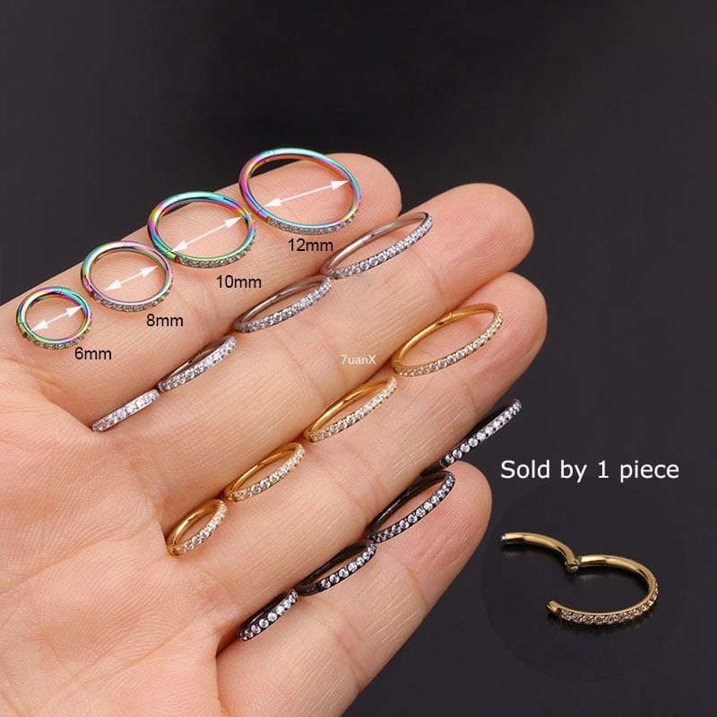 Brinco Argola De Aço Inoxidável 316 6-12mm / Nariz / Septo / Argola / Helix / Conch / Tragus