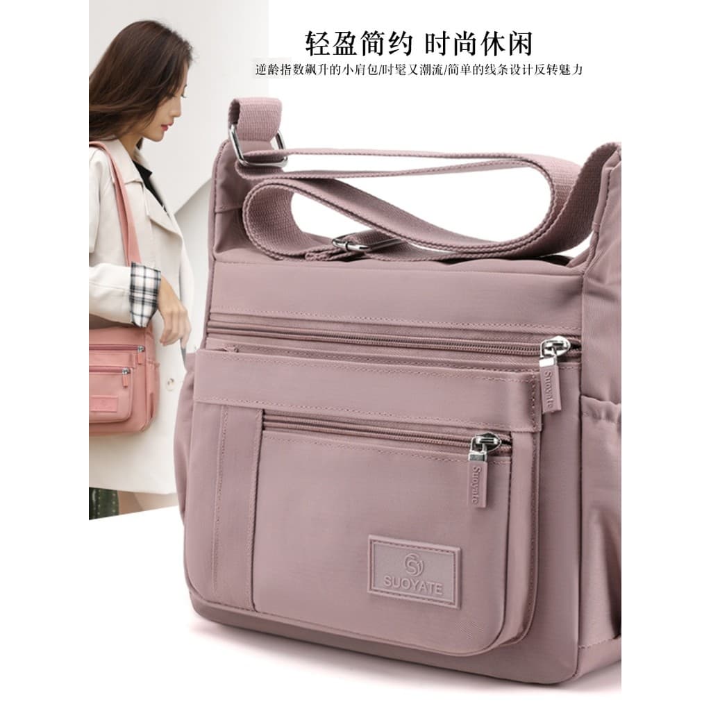 2026 Primavera Verão Novo Estilo Bolsa Mãe de Grande Capacidade Pano de Nylon Bolsa de Ombro Impermeável Multicamadas Bo