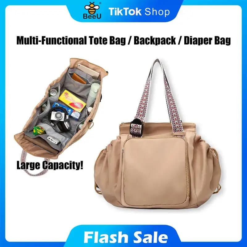BEE UNITED Bolsa Tote Estilosa e Multifuncional para Mães – Mochila Conversível de Grande Capacidade e Bolsa de Ombro pa