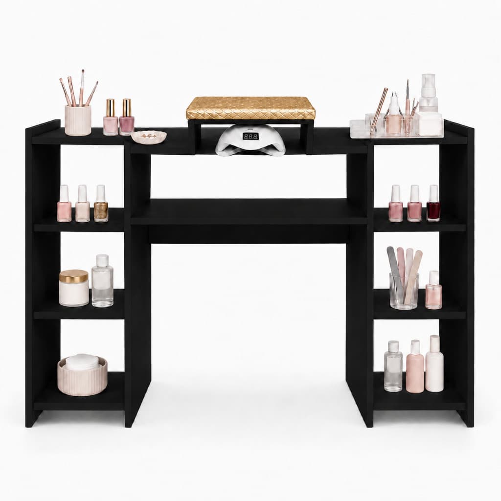 Mesa Manicure com Apoio de Mão Luxo Preto